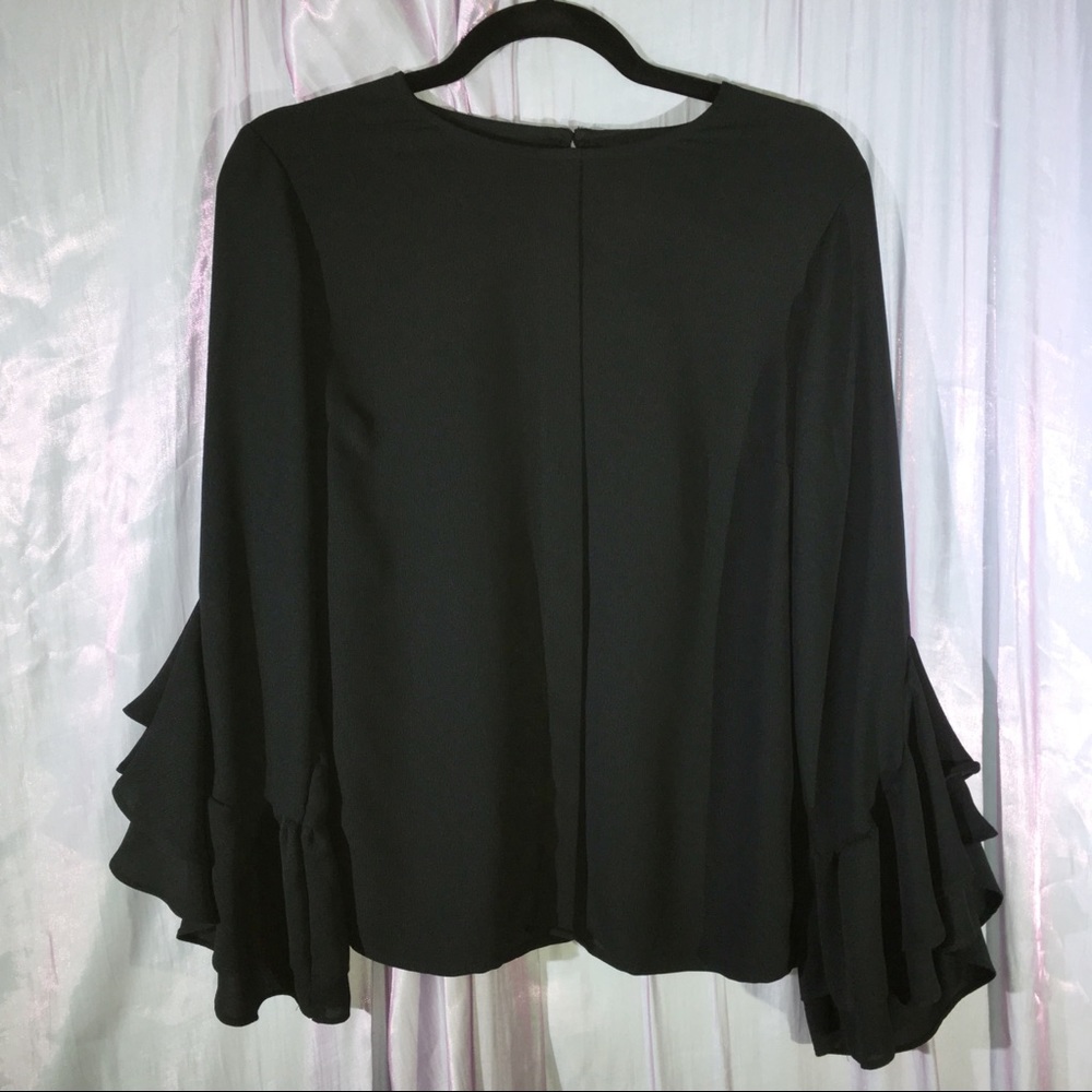 Who What Wear Sheer Black Top
